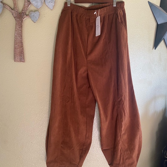 Yesno - Womens wide leg corduroy pants brown NWT XL - Picture 1 of 5